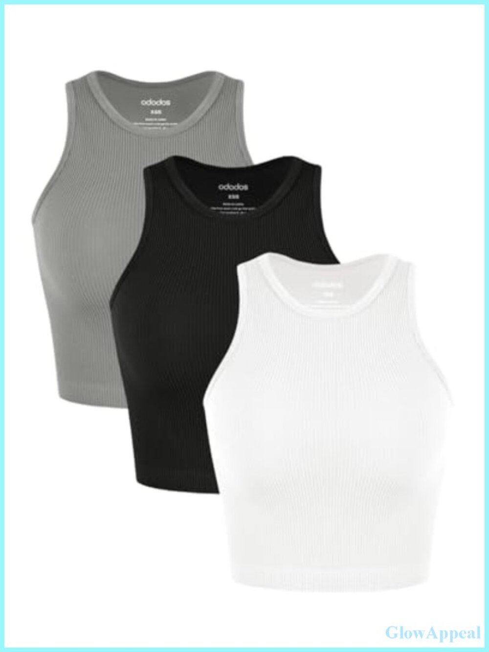 Seamless Ribbed Crop Tank Top High Neck Slim Fit Yoga Workout